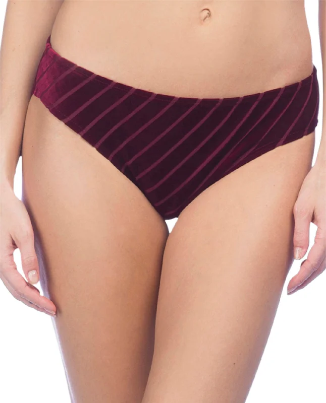 Kenneth Cole Burgundy Velvet Stripe Hipster Bikini Bottom Sleeveless bikini, Chic, Sexy, Comfortable