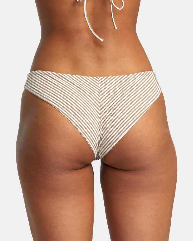 Linear Cheeky Bikini Bottoms - Workwear Brown Crochet bikini, Bohemian style, Sexy, Comfortable