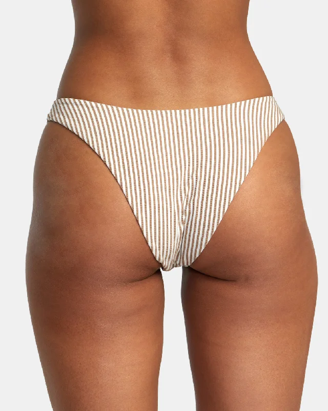 Linear Medium French Bikini Bottom - Workwear Brown Bikini with tassels, Fun design, Beachwear, Trendy Linear Medium French Bikini Bottom - Workwear Brown Bikini with tassels, Fun design, Beachwear, Trendy