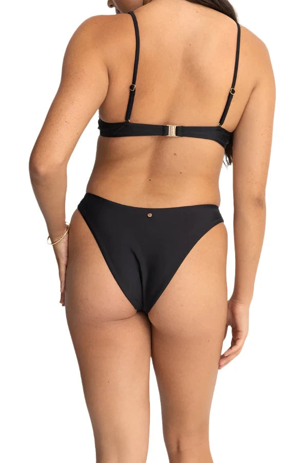 RHYTHM Women's Classic High Cut Bikini Bottom Black Banded bikini, Sleek, Sexy, Comfortable