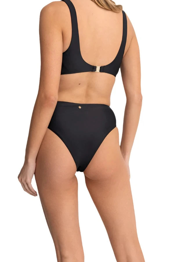 RHYTHM Women's Classic High Waist Bikini Bottom Black Bandage bikini, Sleek, Sexy, Trendy