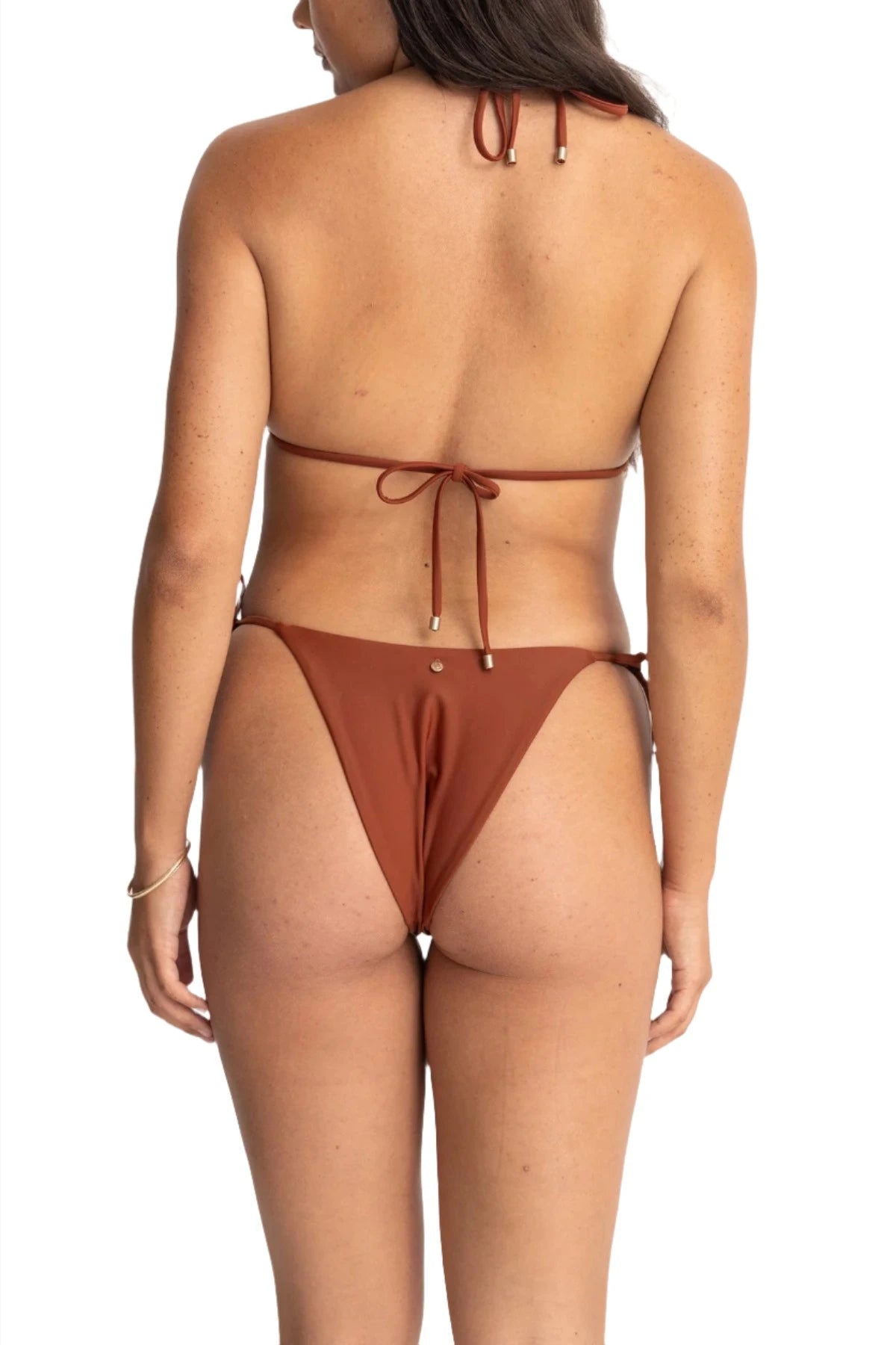 RHYTHM Women's Classic Tie Side High Cut Bikini Bottom Rust Sporty bikini top, Activewear, Comfortable, Trendy