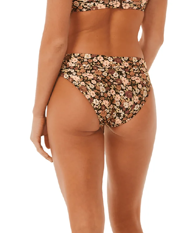 RIP CURL Women's Sea Of Dreams Full Pant Bikini Bottom Brown Bikini with fringe, Trendy, Fun, Sexy