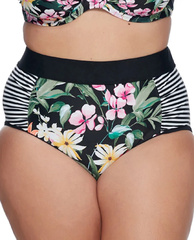 SKYE Plus Size Elysian Fields Waverly High Waist Bikini Bottom Metallic two-piece, Glamorous, Sexy, Fashionable