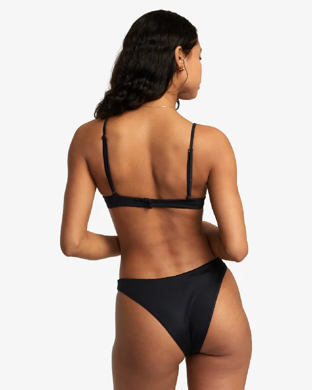 Solid French Bikini Bottoms - Black High-waist bikini set, Vintage, Chic, Comfortable