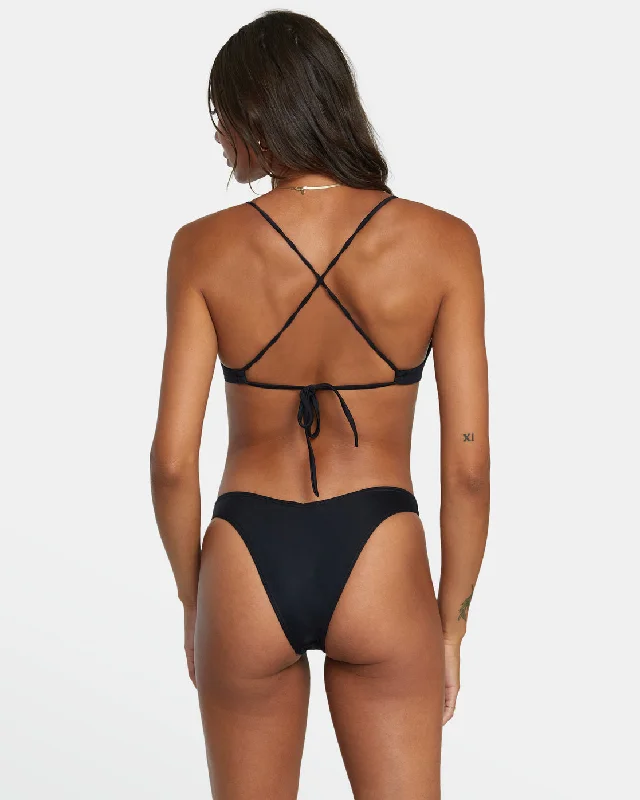 Solid Medium Bikini Bottoms - Black Padded bikini top, Supportive, Trendy, Comfortable